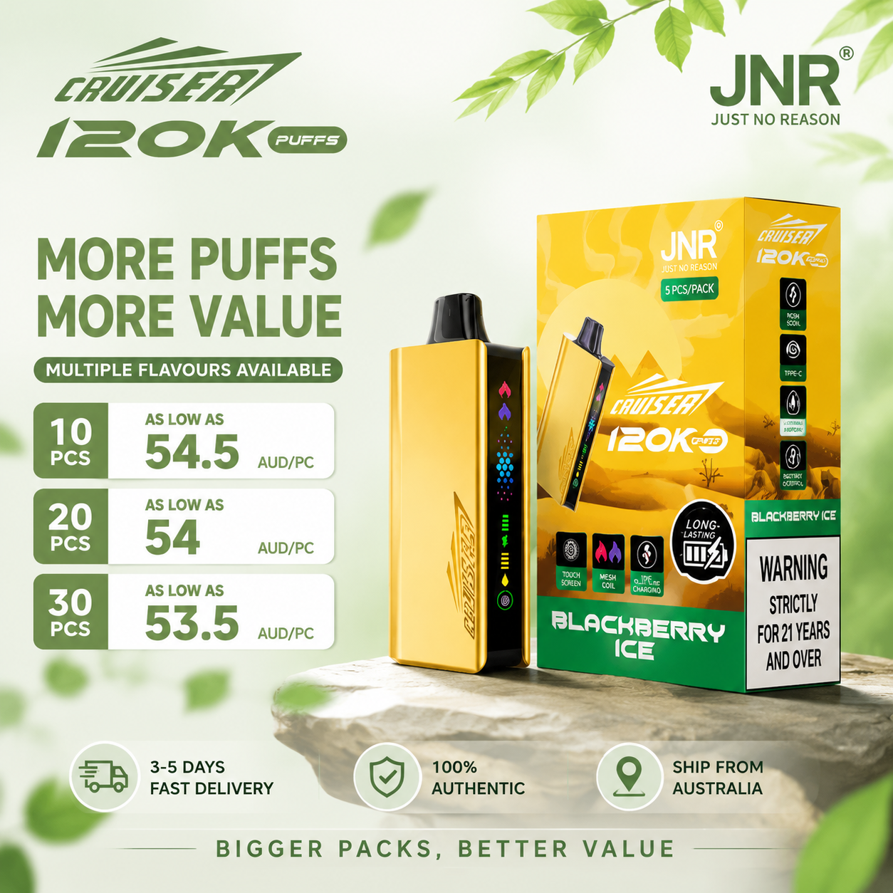 Free shipping|JNR Cruiser 12K Puffs | 10/20/30 Packs
