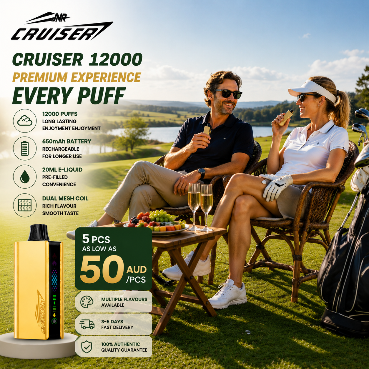 Free shipping|JNR Cruiser 12K Puffs | Buy 5/10/20/30 Packs | As Low As 49AU Each